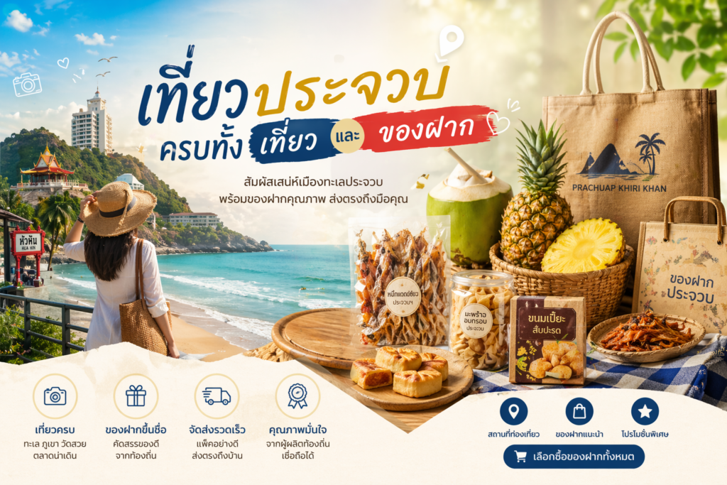 ของฝากประจวบ ขนมพื้นบ้าน อาหารทะเล และสับปะรด จากแหล่งท่องเที่ยวประจวบคีรีขันธ์