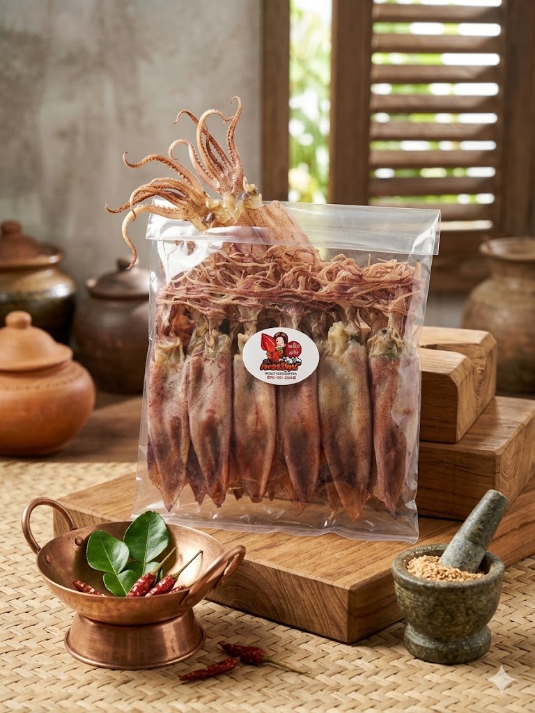 ปลาหมึกแห้งคัดเกรดพรีเมียม ร้านกุ้งเพชรรัตน์ ของฝากจากปากน้ำปราณ แพ็กใหญ่ 500 กรัม ปลาหมึกแห้งคัดเกรดพรีเมียม ร้านกุ้งเพชรรัตน์ ของฝากจากปากน้ำปราณ แพ็กใหญ่ 500 กรัม