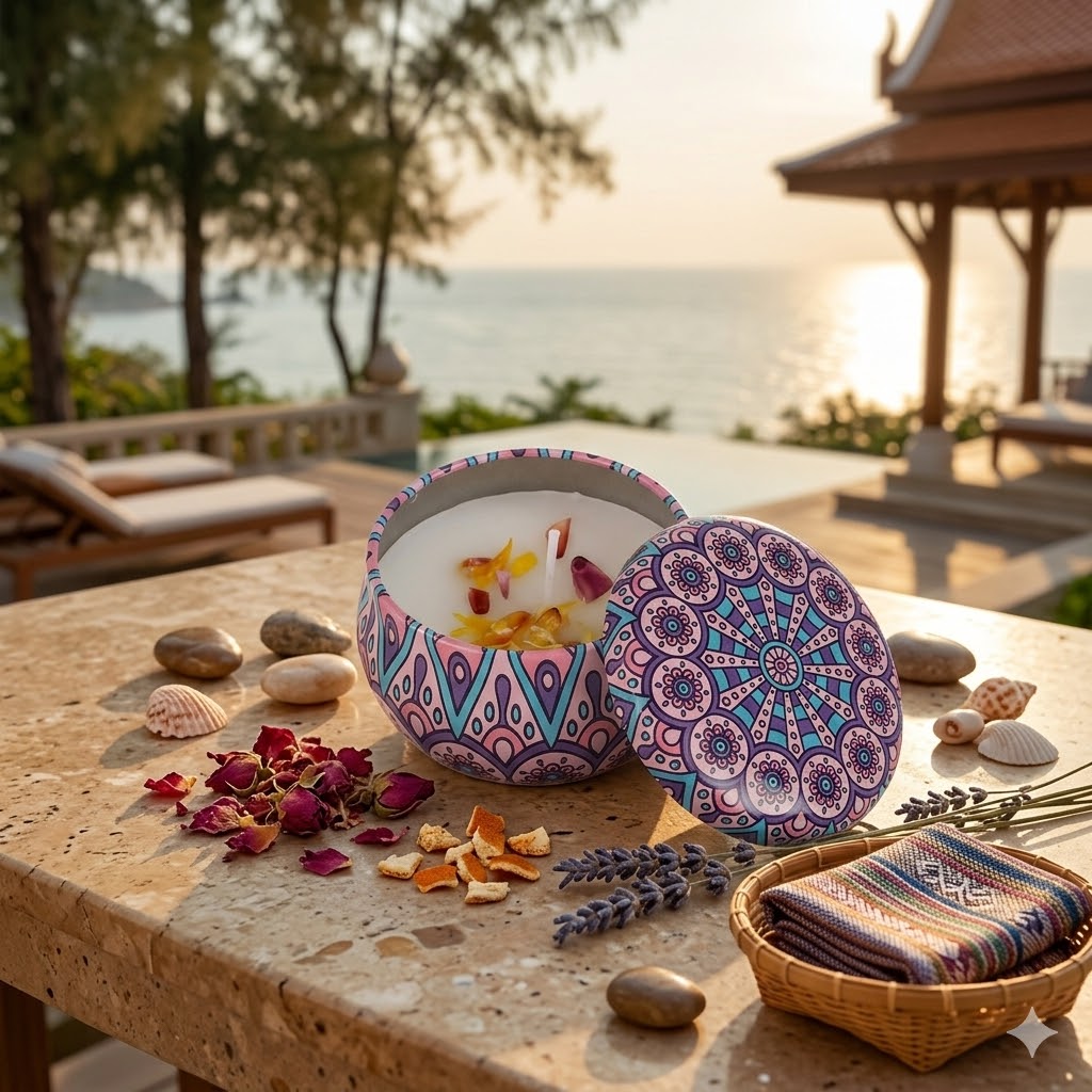 เทียนหอมอโรมา "กลิ่นอายหัวหิน" สินค้า otop หัวหิน